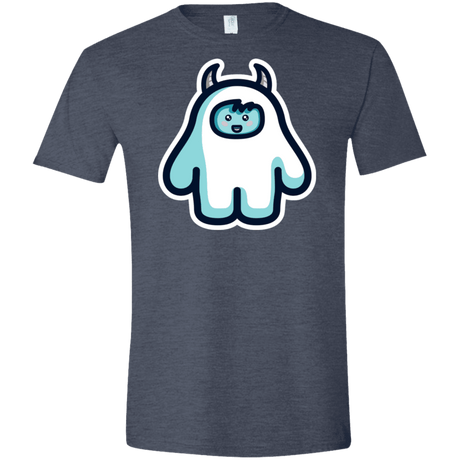 T-Shirts Heather Navy / S Kawaii Cute Yeti Men's Semi-Fitted Softstyle