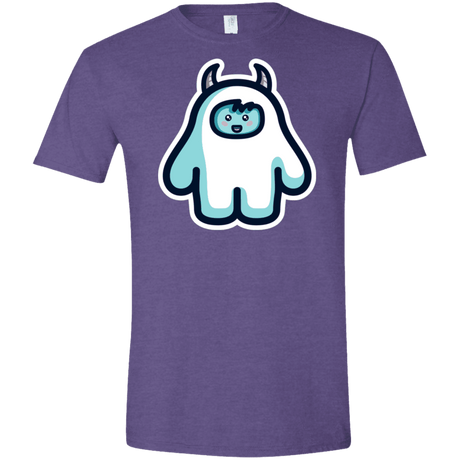 T-Shirts Heather Purple / S Kawaii Cute Yeti Men's Semi-Fitted Softstyle