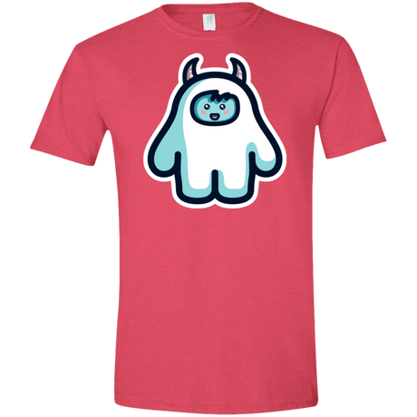 T-Shirts Heather Red / S Kawaii Cute Yeti Men's Semi-Fitted Softstyle