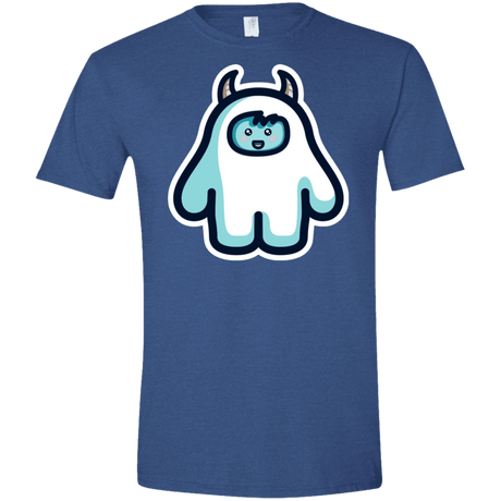 T-Shirts Heather Royal / X-Small Kawaii Cute Yeti Men's Semi-Fitted Softstyle