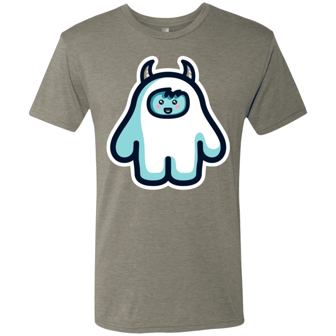 T-Shirts Venetian Grey / S Kawaii Cute Yeti Men's Triblend T-Shirt