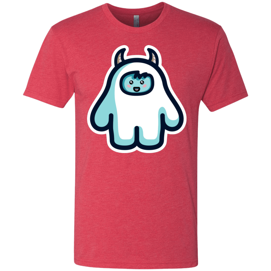 T-Shirts Vintage Red / S Kawaii Cute Yeti Men's Triblend T-Shirt