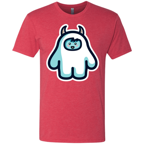 T-Shirts Vintage Red / S Kawaii Cute Yeti Men's Triblend T-Shirt