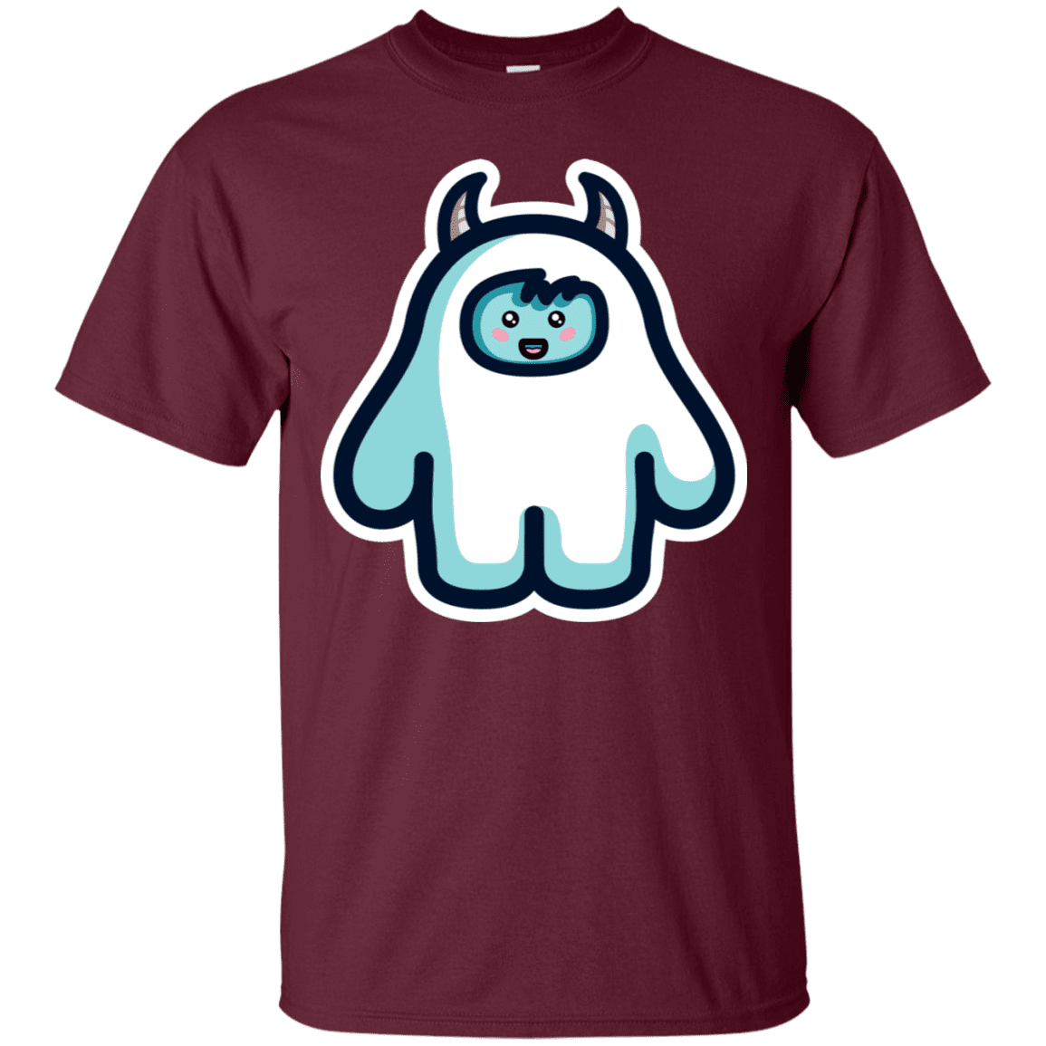 T-Shirts Maroon / S Kawaii Cute Yeti T-Shirt