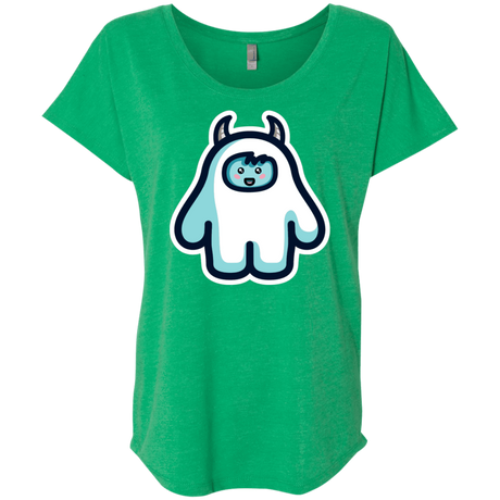 T-Shirts Envy / X-Small Kawaii Cute Yeti Triblend Dolman Sleeve