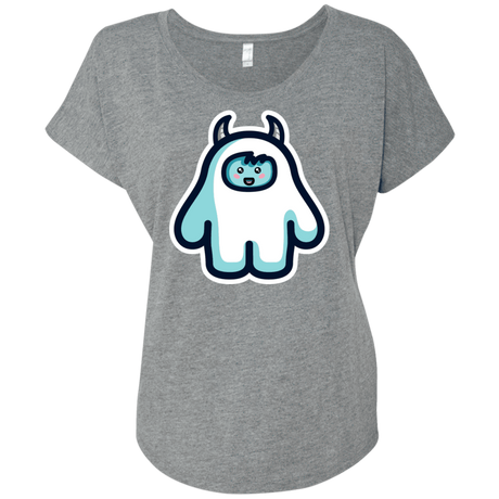 T-Shirts Premium Heather / X-Small Kawaii Cute Yeti Triblend Dolman Sleeve