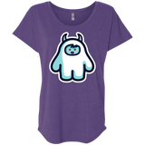 T-Shirts Purple Rush / X-Small Kawaii Cute Yeti Triblend Dolman Sleeve