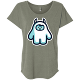 T-Shirts Venetian Grey / X-Small Kawaii Cute Yeti Triblend Dolman Sleeve