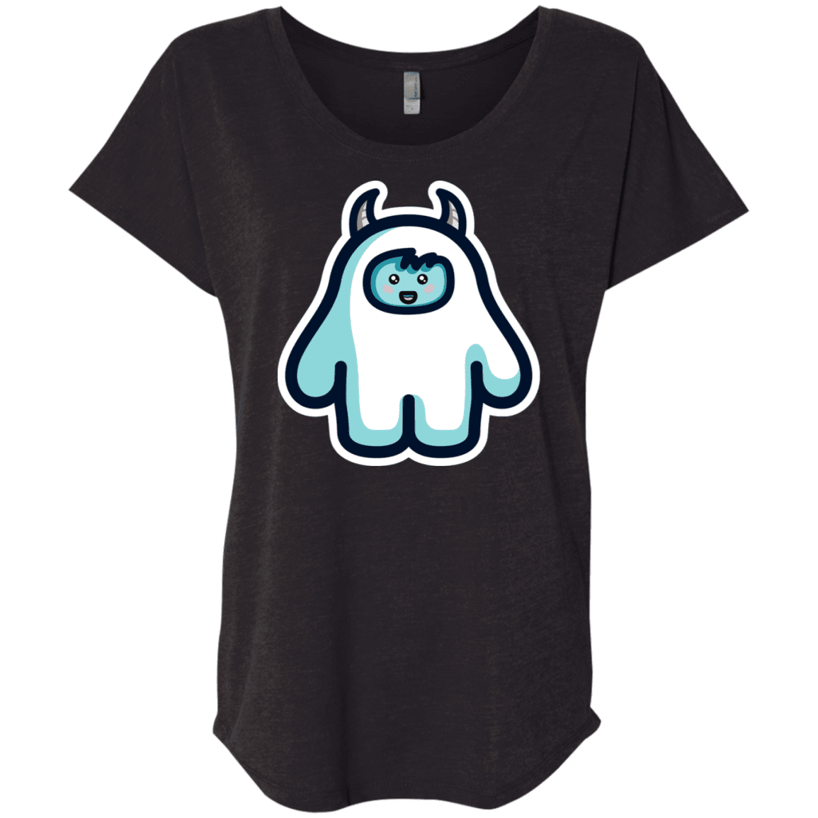 T-Shirts Vintage Black / X-Small Kawaii Cute Yeti Triblend Dolman Sleeve