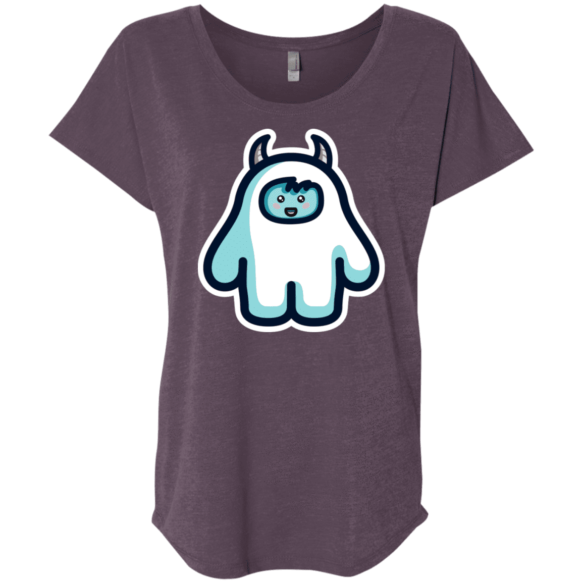 T-Shirts Vintage Purple / X-Small Kawaii Cute Yeti Triblend Dolman Sleeve