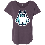 T-Shirts Vintage Purple / X-Small Kawaii Cute Yeti Triblend Dolman Sleeve