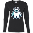 T-Shirts Black / S Kawaii Cute Yeti Women's Long Sleeve T-Shirt