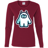 T-Shirts Cardinal / S Kawaii Cute Yeti Women's Long Sleeve T-Shirt