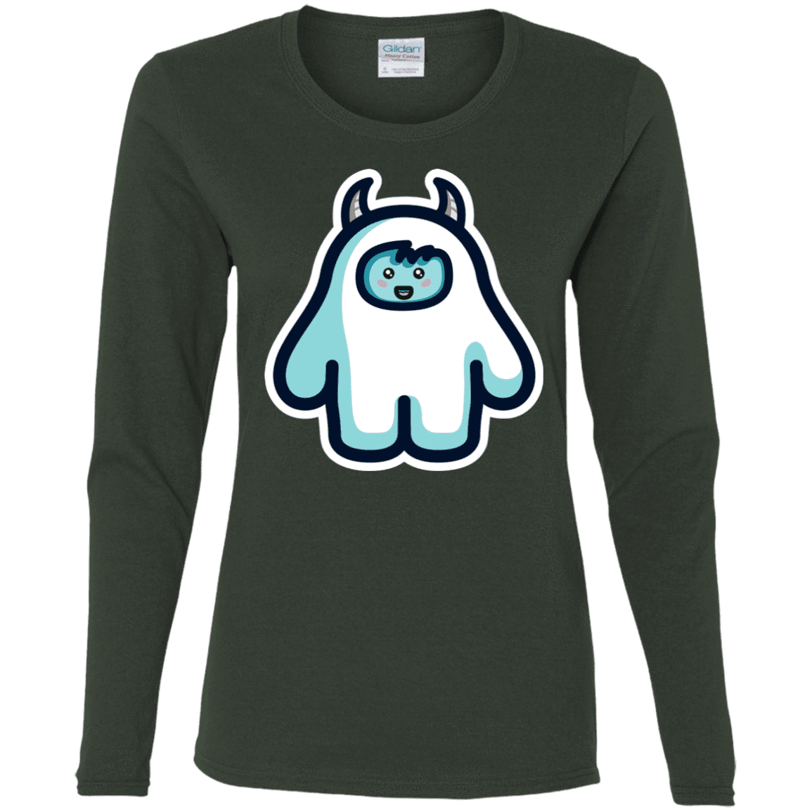 T-Shirts Forest / S Kawaii Cute Yeti Women's Long Sleeve T-Shirt