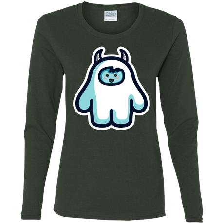 T-Shirts Forest / S Kawaii Cute Yeti Women's Long Sleeve T-Shirt