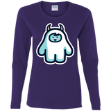 T-Shirts Purple / S Kawaii Cute Yeti Women's Long Sleeve T-Shirt