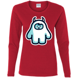 T-Shirts Red / S Kawaii Cute Yeti Women's Long Sleeve T-Shirt