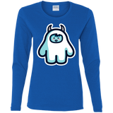 T-Shirts Royal / S Kawaii Cute Yeti Women's Long Sleeve T-Shirt