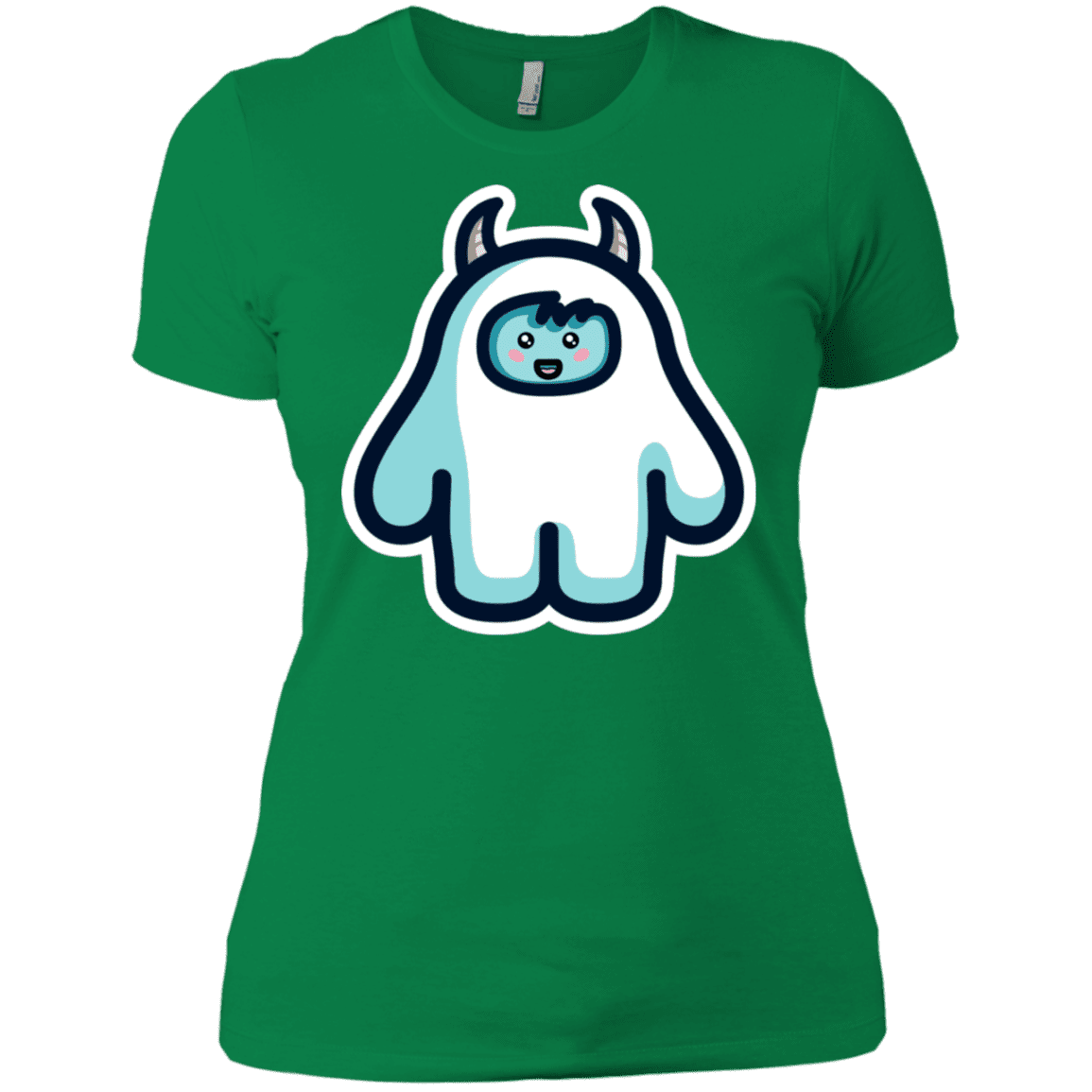 T-Shirts Kelly Green / X-Small Kawaii Cute Yeti Women's Premium T-Shirt