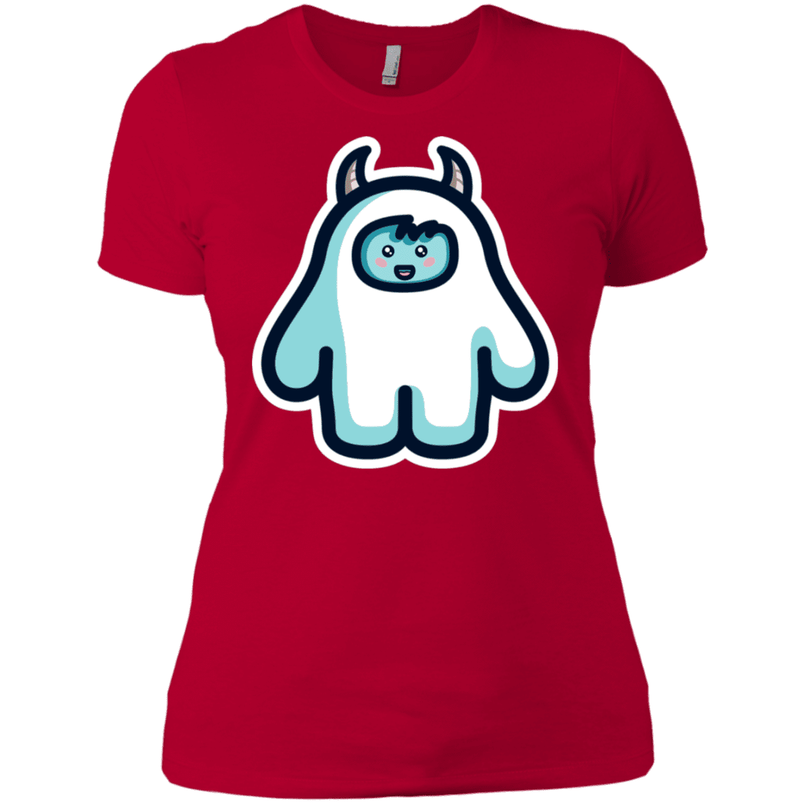 T-Shirts Red / X-Small Kawaii Cute Yeti Women's Premium T-Shirt