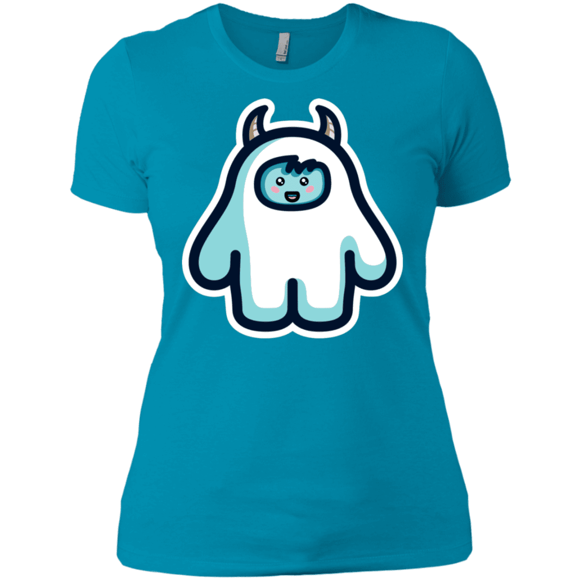 T-Shirts Turquoise / X-Small Kawaii Cute Yeti Women's Premium T-Shirt