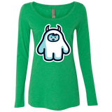 T-Shirts Envy / S Kawaii Cute Yeti Women's Triblend Long Sleeve Shirt
