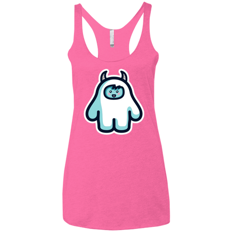 T-Shirts Vintage Pink / X-Small Kawaii Cute Yeti Women's Triblend Racerback Tank