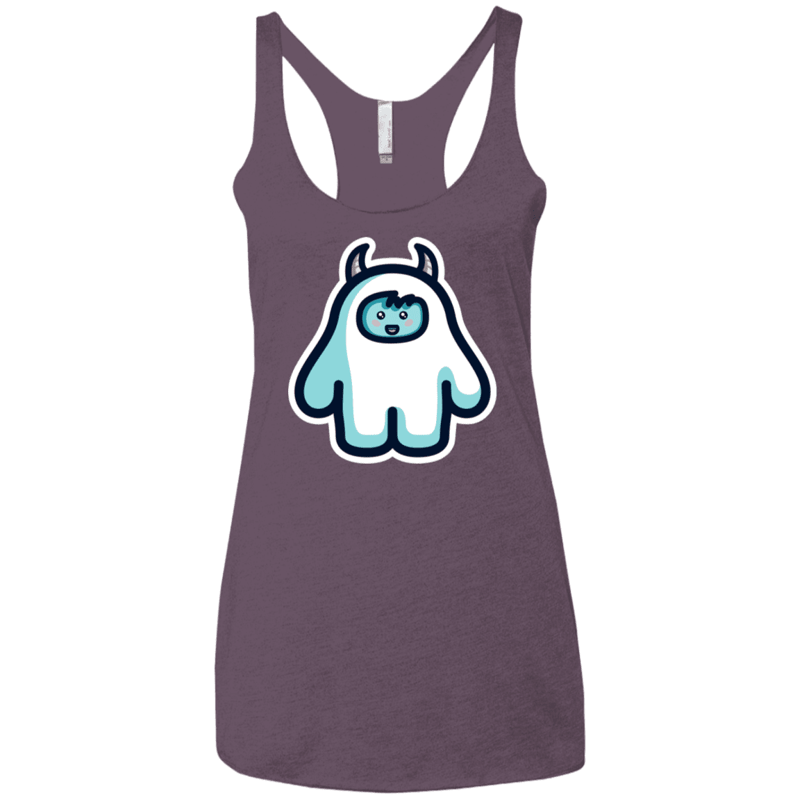 T-Shirts Vintage Purple / X-Small Kawaii Cute Yeti Women's Triblend Racerback Tank
