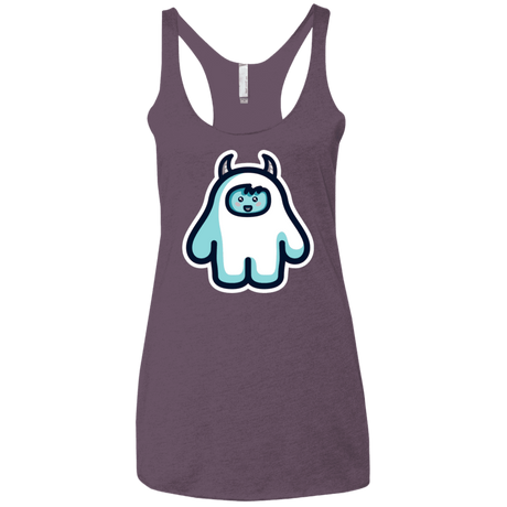 T-Shirts Vintage Purple / X-Small Kawaii Cute Yeti Women's Triblend Racerback Tank