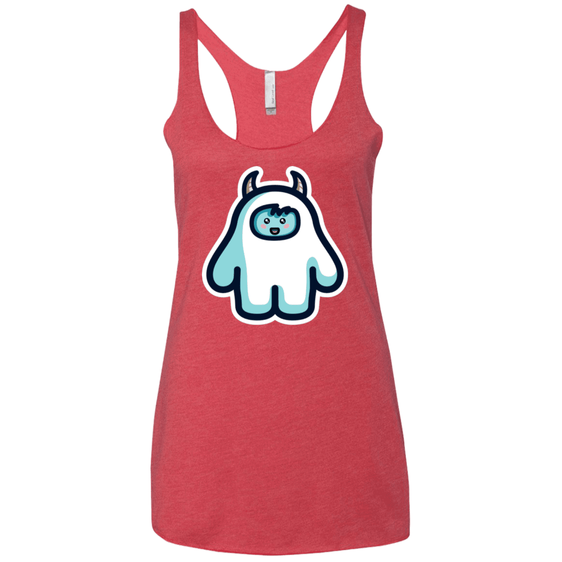T-Shirts Vintage Red / X-Small Kawaii Cute Yeti Women's Triblend Racerback Tank