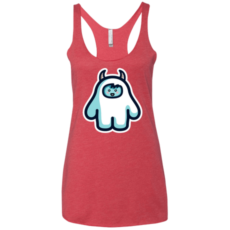 T-Shirts Vintage Red / X-Small Kawaii Cute Yeti Women's Triblend Racerback Tank