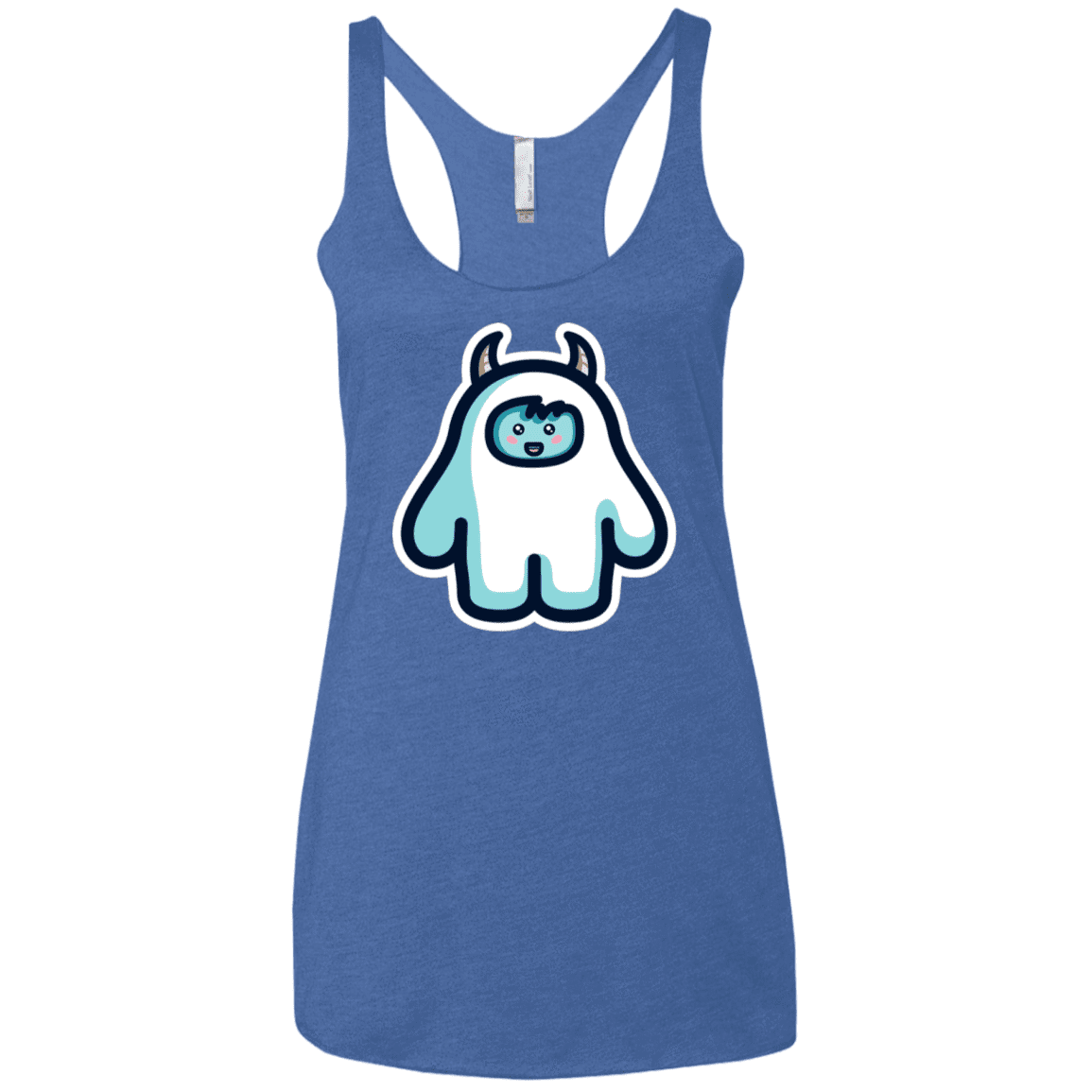 T-Shirts Vintage Royal / X-Small Kawaii Cute Yeti Women's Triblend Racerback Tank