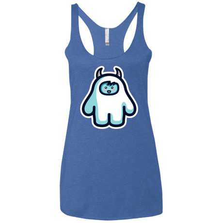 T-Shirts Vintage Royal / X-Small Kawaii Cute Yeti Women's Triblend Racerback Tank