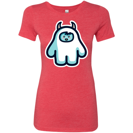 T-Shirts Vintage Red / S Kawaii Cute Yeti Women's Triblend T-Shirt