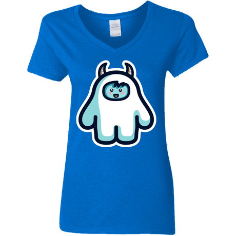 T-Shirts Royal / S Kawaii Cute Yeti Women's V-Neck T-Shirt