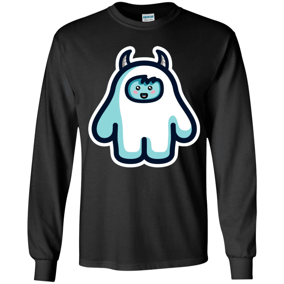 T-Shirts Black / YS Kawaii Cute Yeti Youth Long Sleeve T-Shirt