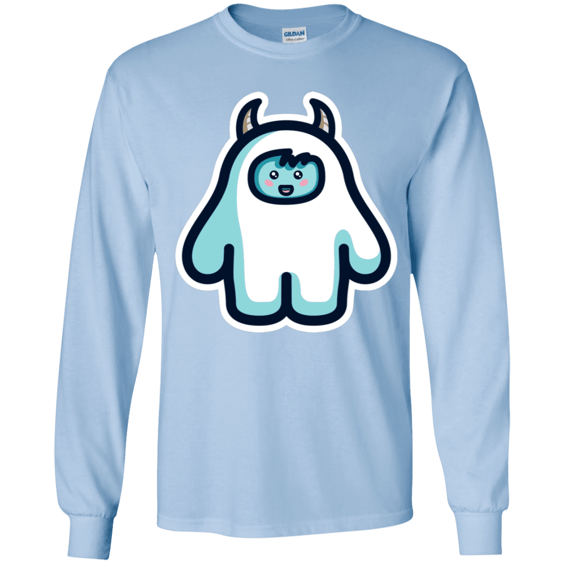 T-Shirts Light Blue / YS Kawaii Cute Yeti Youth Long Sleeve T-Shirt