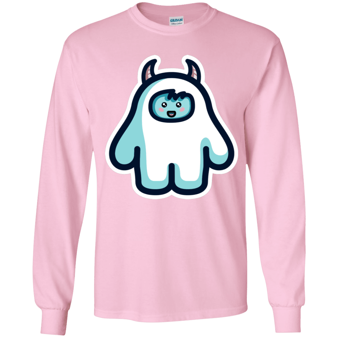 T-Shirts Light Pink / YS Kawaii Cute Yeti Youth Long Sleeve T-Shirt