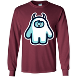 T-Shirts Maroon / YS Kawaii Cute Yeti Youth Long Sleeve T-Shirt