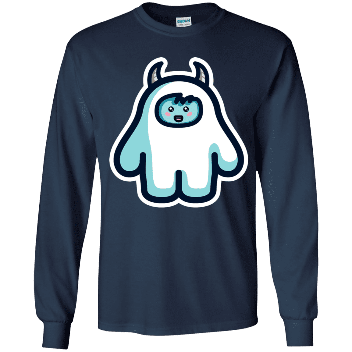 T-Shirts Navy / YS Kawaii Cute Yeti Youth Long Sleeve T-Shirt