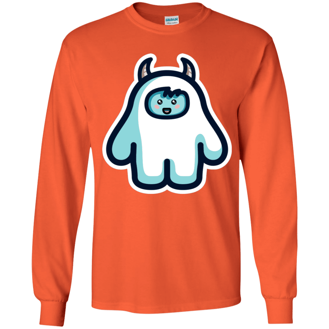 T-Shirts Orange / YS Kawaii Cute Yeti Youth Long Sleeve T-Shirt