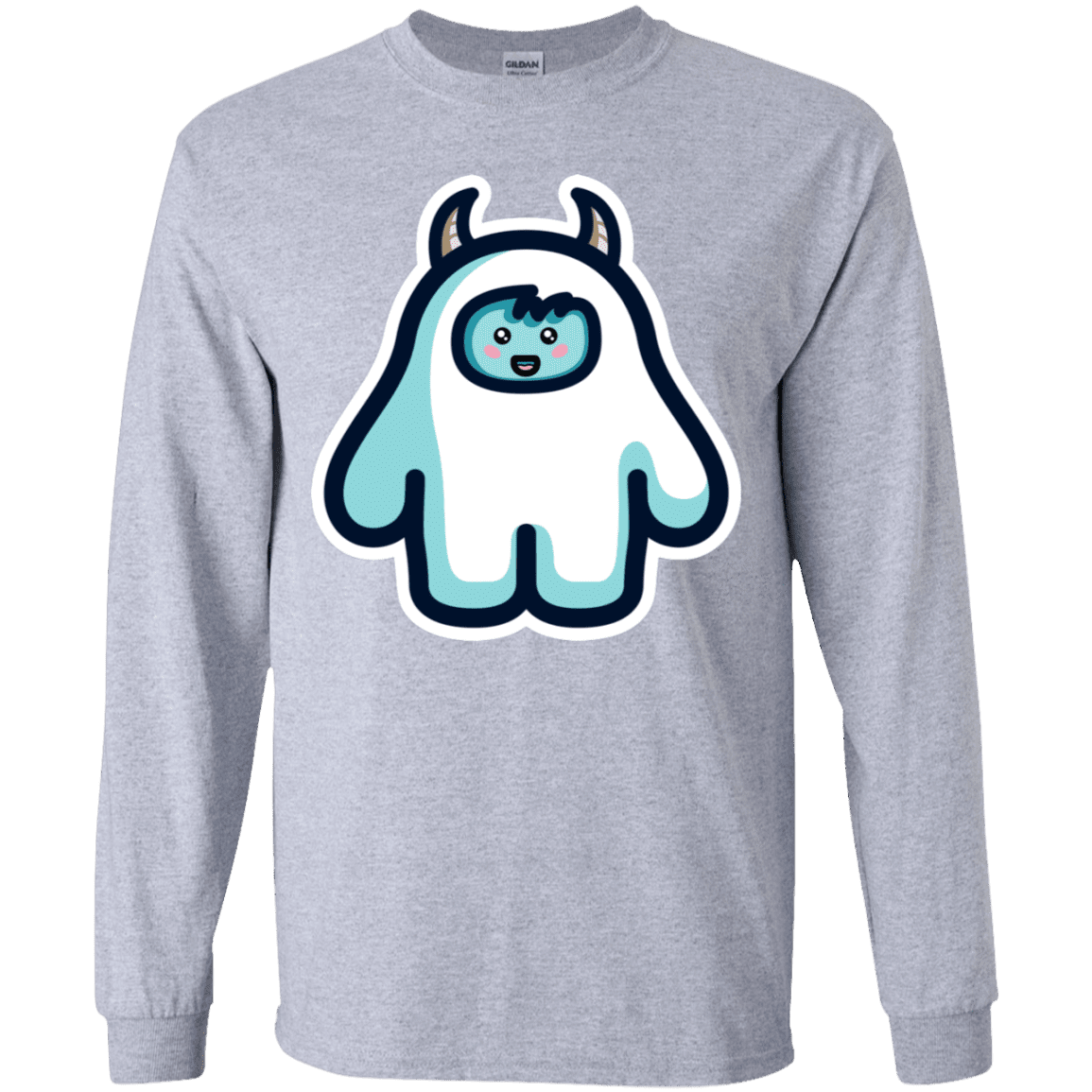 T-Shirts Sport Grey / YS Kawaii Cute Yeti Youth Long Sleeve T-Shirt