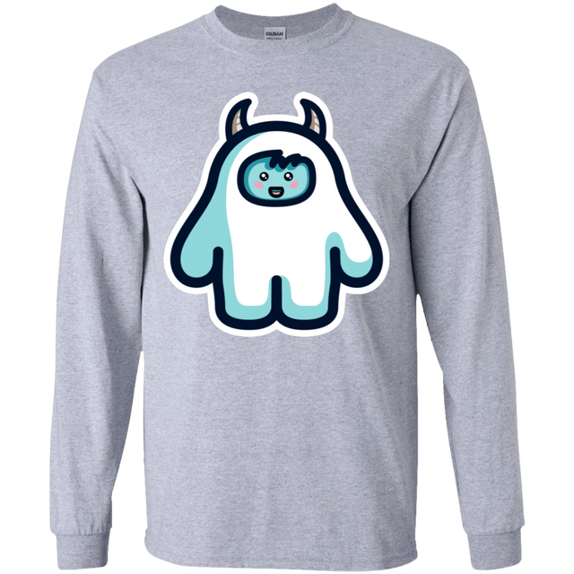 T-Shirts Sport Grey / YS Kawaii Cute Yeti Youth Long Sleeve T-Shirt