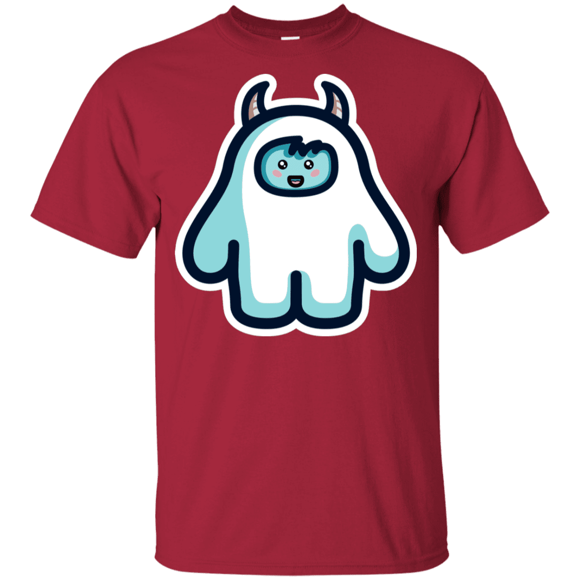T-Shirts Cardinal / YXS Kawaii Cute Yeti Youth T-Shirt