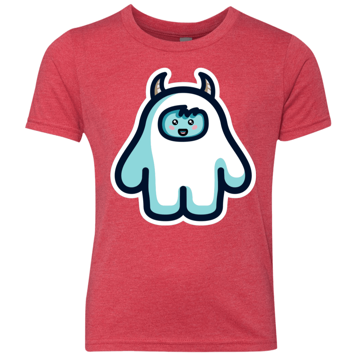 T-Shirts Vintage Red / YXS Kawaii Cute Yeti Youth Triblend T-Shirt