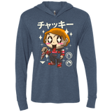 T-Shirts Indigo / X-Small Kawaii Doll Triblend Long Sleeve Hoodie Tee