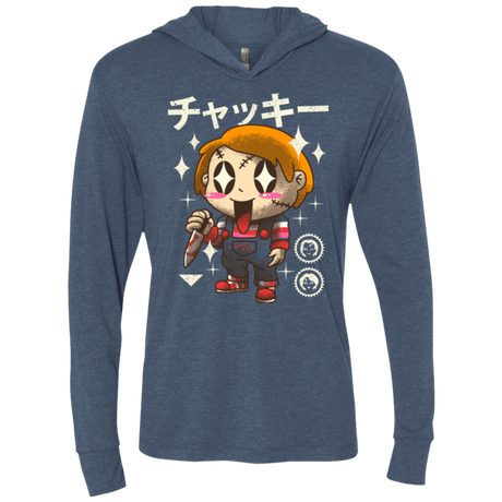 T-Shirts Indigo / X-Small Kawaii Doll Triblend Long Sleeve Hoodie Tee