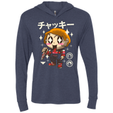 T-Shirts Vintage Navy / X-Small Kawaii Doll Triblend Long Sleeve Hoodie Tee