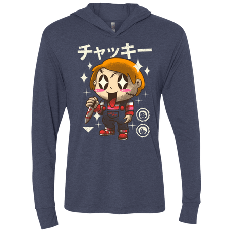T-Shirts Vintage Navy / X-Small Kawaii Doll Triblend Long Sleeve Hoodie Tee