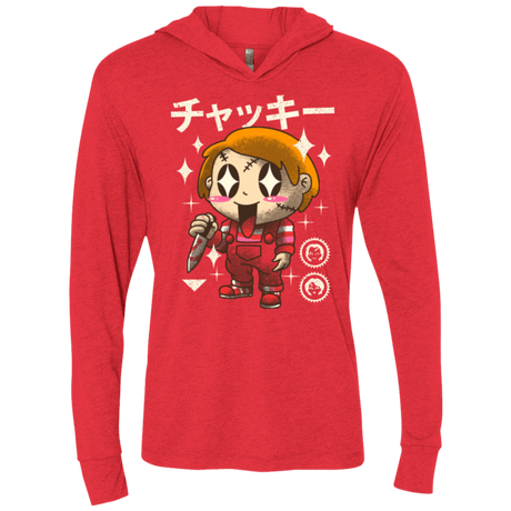 T-Shirts Vintage Red / X-Small Kawaii Doll Triblend Long Sleeve Hoodie Tee